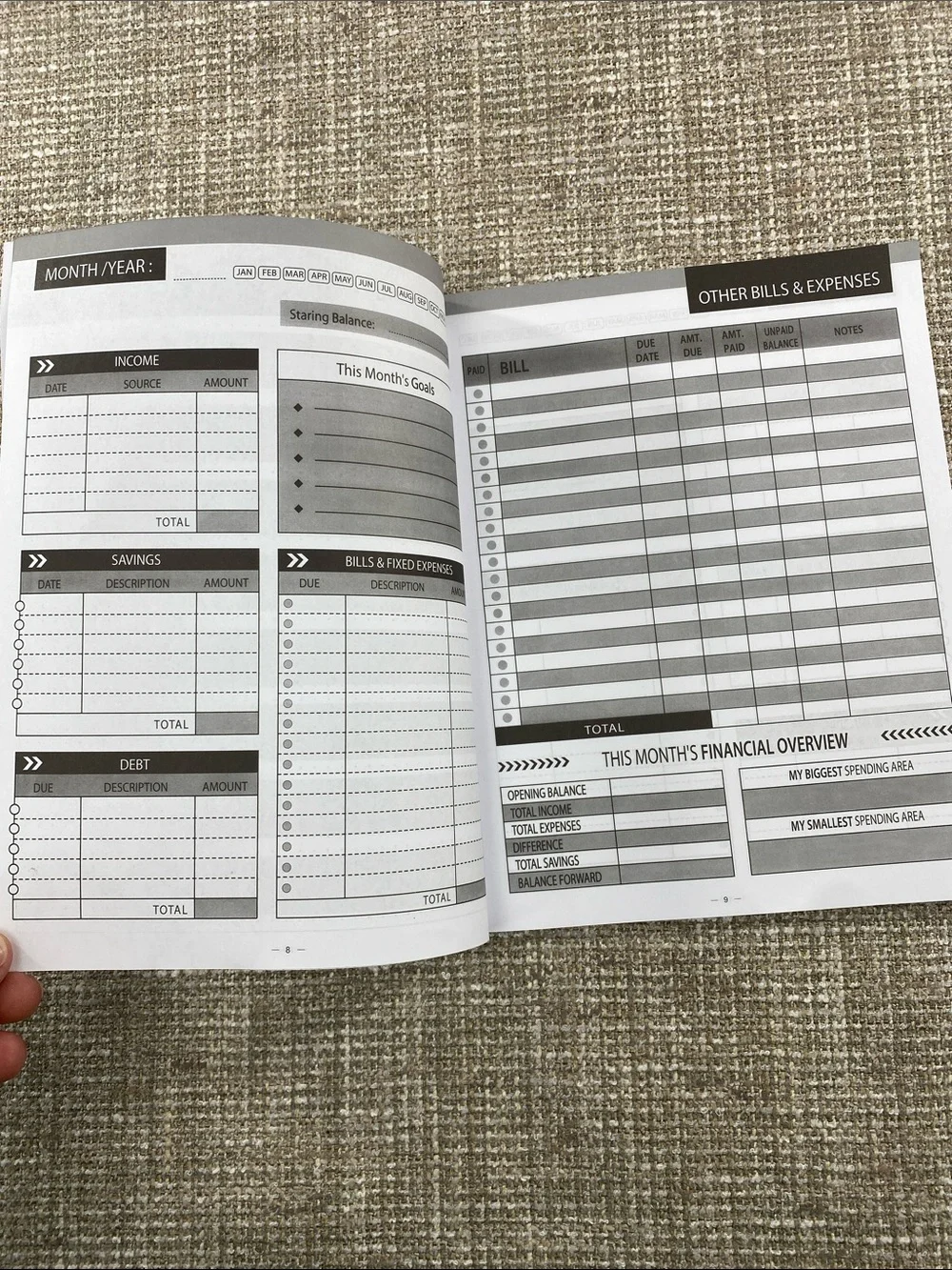 Monthly Bill Payment Checklist Notebook - Burgundy Cover